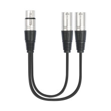 Cavo Sdoppiatore A Y da 30 cm XLR Femmina A Doppio Maschio A 3 Pin, Adattatore Audio Cavo Sdoppiatore per Microfono