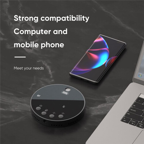 Desktop USB Conference Speakerphone BT 360 Omnidirectional Condenser Microphone PC Computer Mic with Speaker Mute 1