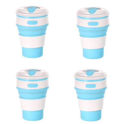 Light  Silicone Foldable Travel Cup-Camping Cup, Foldable Water Cup, Adult Drinking Cup with Lid,