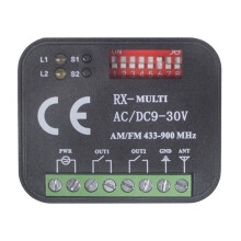 Universal Garage Door Remote Control Receiver 2CH Controller for Transmitter RX Multi Frequency 433-900MHz Black