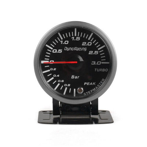 Dyno Racing 2,5 Polegadas 60mm Car Turbo Boost Gauge 3 BAR Branco e Âmbar Dual Led Display com Aviso de  Medidor de Carro Medidor de Carro 2