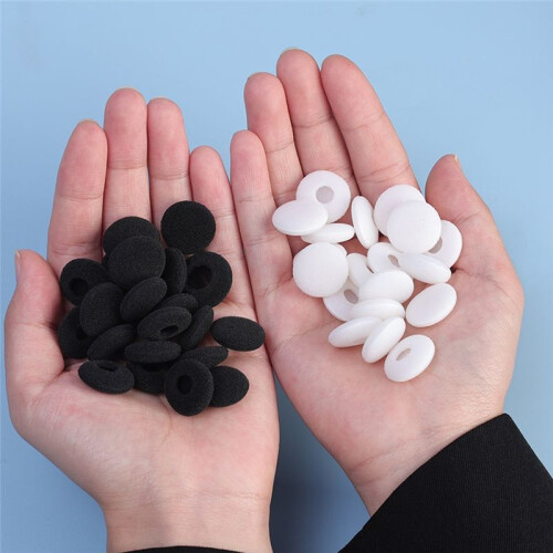 200PCS Replacement Ear Tips Headsets Earbuds Soft Sponge Foam Protective Sleeve Headphone Protector Cover White 2