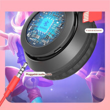 Écouteurs avec Oreilles de Chat pour Enfants, Mode Sans Fil, Casque Pliable avec Micro, Lumière LED RVB pour Cadeau, Jeu Scolaire E