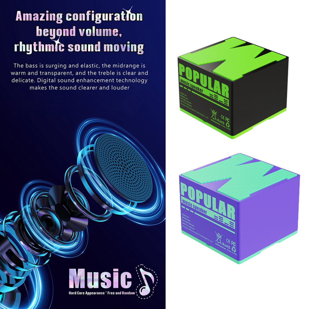 Speaker Small Portable Speaker For Outdoor Indoor Suitable For Mobile Phones,Tablets,Laptops & Green/Black 6032698524043
