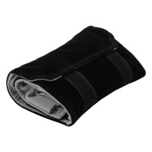 Bolsa de joya de franela rollo de joya, para el anillo, para el almacenamiento de joyas durante el viaje - Negro, gris, pequeno