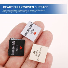 150 Pcs Handmade Sew- Woven Clothing Labels Sewing Crafting Fabric Tags for Clothes Dolls Hats Shoes Sewing Crafts DIY