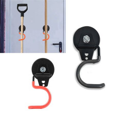 2er-Pack Rutschfeste Garagen-Aufbewahrungshaken, Strapazierfähig, Starkes Eisen, Magnetisch, Besen-/Mopp-/Werkzeughalter, Gartenhackenhalter, Orange
