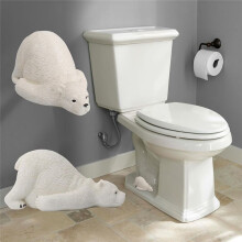 Durable Resin Cute Polar Bear Set of 4, Toilet Bolt Caps, Toilet Bolt Covers, Toilet Screw Cover Caps, Toilet Caps