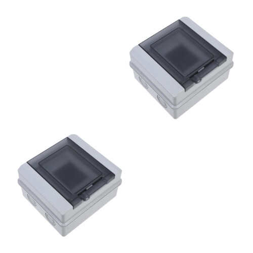 2Ensembles Boîte De Distribution ABS IP65 Grise 5 Voies Porte 2