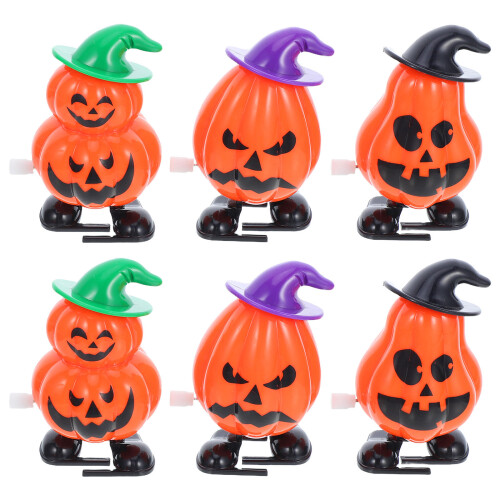 24Pièces Miniatures Orange À Remonter Jouets Halloween ABS 2
