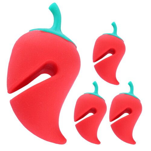 8Pièces Accessoire Cuisine Silicone Rouge Élévateur Couvercle Pot 2