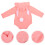 3Pièces Combinaisons Bébé Rose Coton À Longues Oreilles 11