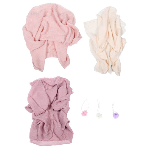5Ensembles Kit Photo Bébé, Couverture Et Swaddle Coton-Lin Polyvalent 1