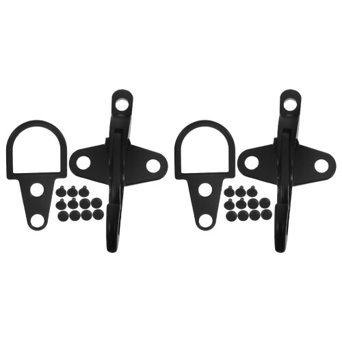 8Ensembles Boucles De Zinc Solides Pour Vestes Sacs Noir Polyvalent