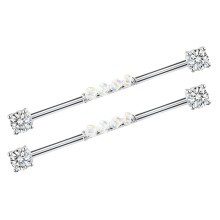 10Pièces Boucles Cartilage Industrial Titane Style Argent Femme