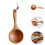 3Pcs Brown Wooden Water Scoop Lightweight Practical Kitchen Accessory 9