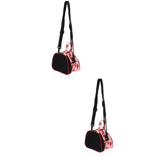 2Pcs Red Multi-Function Hamster Carrier Bag Breathable Oxford Cloth 1