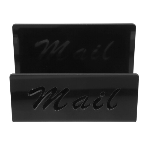 2Pièces Support Courrier Acrylique Noir Pratique Pour Bureau Et Maison 1