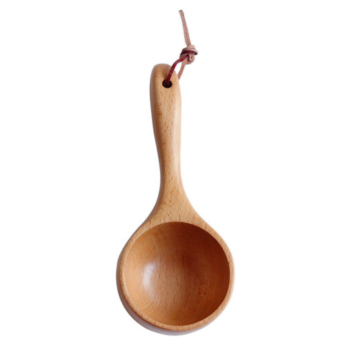 3Pcs Brown Wooden Water Scoop Lightweight Practical Kitchen Accessory 1