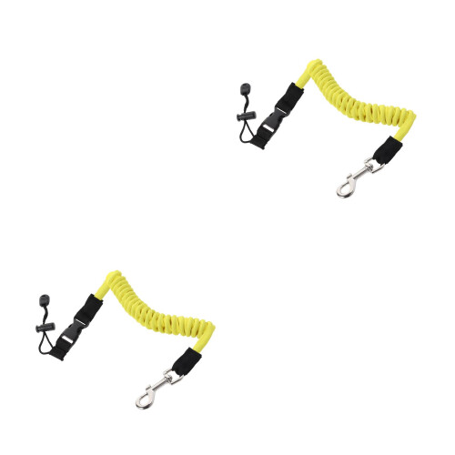 2St Gele Canoe Leash Met Duurzame Zinklegering En Elastisch Tpu 2