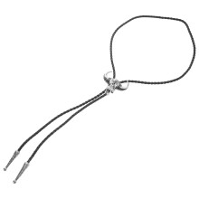 3St Zilveren Cowboy Necktie Verstelbaar Met Robuuste Leren Ketting