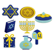 24Pcs Hanukkah Embroidered Applique Patches Polyester Iron on Sew on