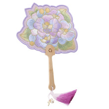 2St Traditionele Handwaaier Met Bloemenmotief En Handvat