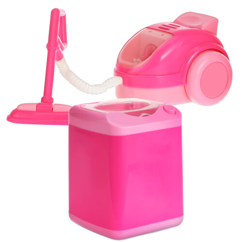 3Sets Plastic Kleuterspeelgoed Wasmachine En Stofzuigerset 2