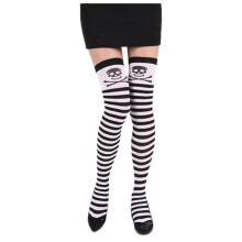 (Style H) Skeleton Halloween Silk Stockings Woman Black Knee High Socks House Ghost Props
