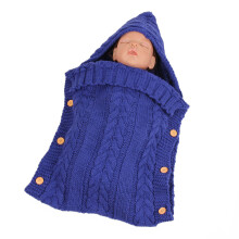 (Royal Blue)Sacco a pelo in maglia bambino autunno inverno bottoni passeggino sacco a pelo