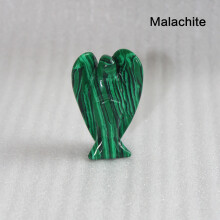 (Malachite) Healing Natural Gemstone Crystal Carved Pocket Guardian Angel Home Gift Decor