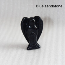 (Blue Sandstone) Natural Gemstone Healing Crystal Carved Pocket Guardian Angel Decor Home Gift