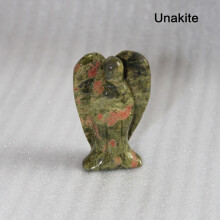 (Unakite) Natural Gemstone Healing Crystal Carved Pocket Guardian Angel Decor Home Gift