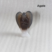 (Agate) Healing Natural Gemstone Crystal Carved Pocket Guardian Angel Home Gift Decor
