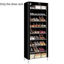 (Black) 10 Cabinet Tier Storage Organiser Shoe Rack Black Stand Holds 27 Pairs Dustproof