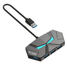 Expansor de Concentrador USB 3.0 Tipo C de 7 Puertos Adaptador OTG de Alta Velocidad de 5 Gbps Estación de Acoplamiento para Computadora Portátil