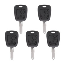 Car 2-Button Key Shell Remote Control Key Shell with Key Embryo for  106 107 206 207 306 307 406 407
