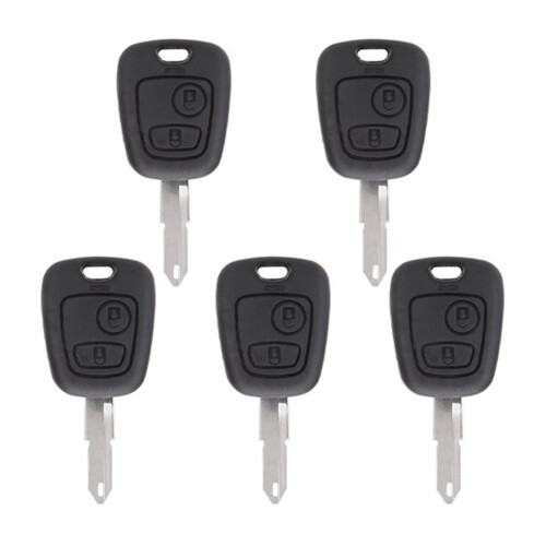 Car 2-Button Key Shell Remote Control Key Shell with Key Embryo for  106 107 206 207 306 307 406 407