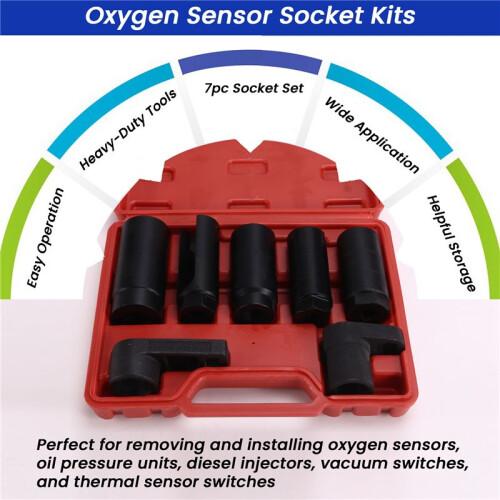 7-Delige Zuurstofsensor-Doppenset, Oliedruksensor-Doppenset, Zuurstofthermische Oliedruksensor-Verwijderaars 2
