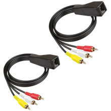 RJ45 Hona Till 3RCA Rj45 Till 3 Lotus Flower med Förlängare och Nätverkskabel för Att Förlänga 305 Meter Ljud- och Bildkabel