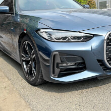 Car Front Bumper Splitter Spoiler Canards Fog Light Trim for 4 Series G22 G23 M Sport 2020+ Carbon Fiber