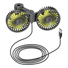 12-24V USB Car Fan Portable Cars Electric Fan for Home Office 360 Degree Rotatable Dual 3 Speed Fan