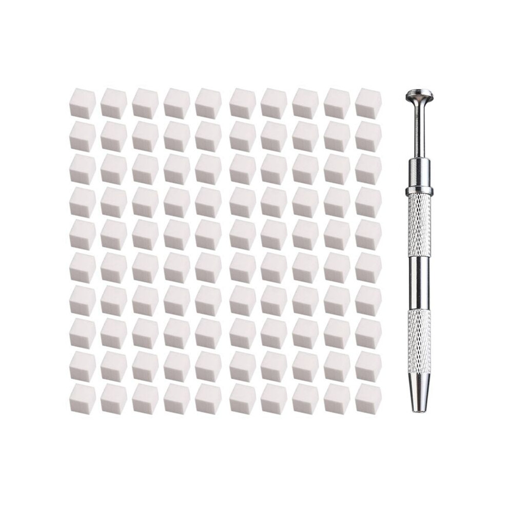 Silver 100Pcs Nail Art Sponge Soft Sponges Gradient Nail Art Stamper Tools Color Fade Manicure Diy Nail Sponge Gripper Tools