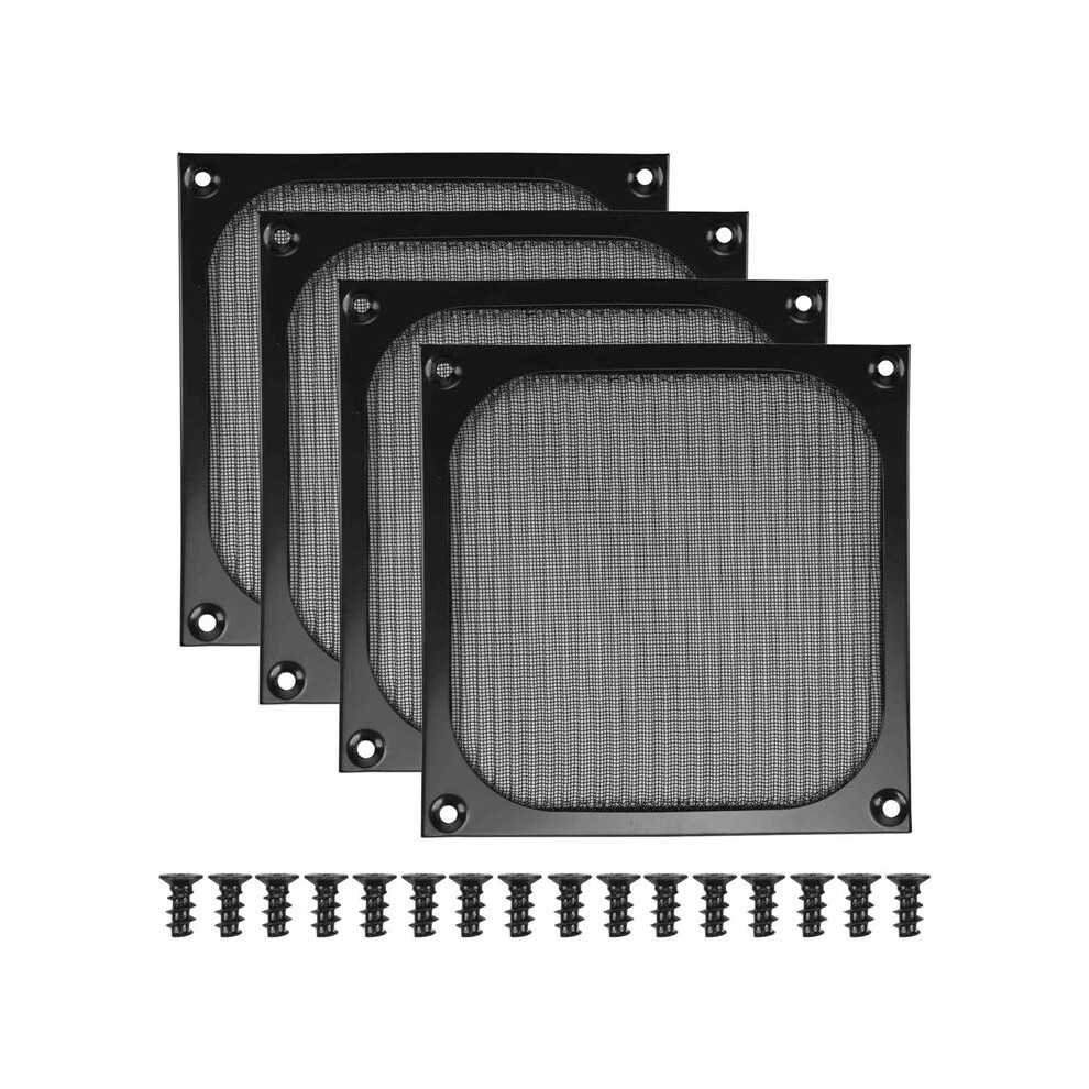 140Mm Desktop Computer Case Fan Dust Filter Grills Dustproof Case Cover With Screws, Aluminum Frame Mesh, 4 Pack 4712489010406