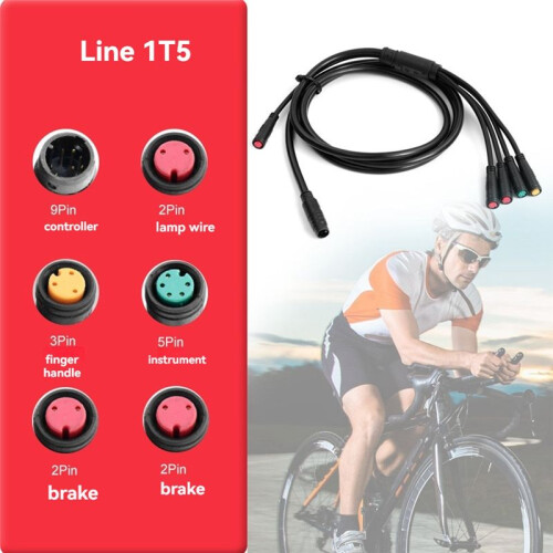 Waterproof 9Pin Main Cable for Electric Bike Controller Dashboard Connection Cable 2PIN+3PIN+5PIN for Some KT Controller 2