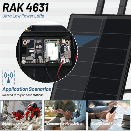 D5L Solar Node with 5V Solar Panel RAK19007 & RAK4631 WisBlock Integration  WiFi LoRa IoT Low-Power Module B 2