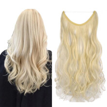 iLUU Haarverlängerungen 18" 80g 60# Platinblond Lange Lockige Synthetikhaare