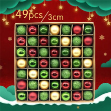 49 Boules de Noël Décoratives pour Sapin de Noël, 3 cm, Incassables, Petites Boules Suspendues A