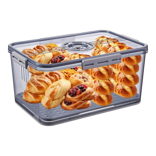 Bread Box with Lid for Kitchen Counter, 10L Airtight Loaf Bread Storage Container  Recording Bread Keeper