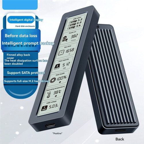 M2 SSD Case  Protocol M.2 SSD Enclosure 5Gbps with Display Screen Intelligent Digital USB3.2 Gen2 Type C Disk Box A 2